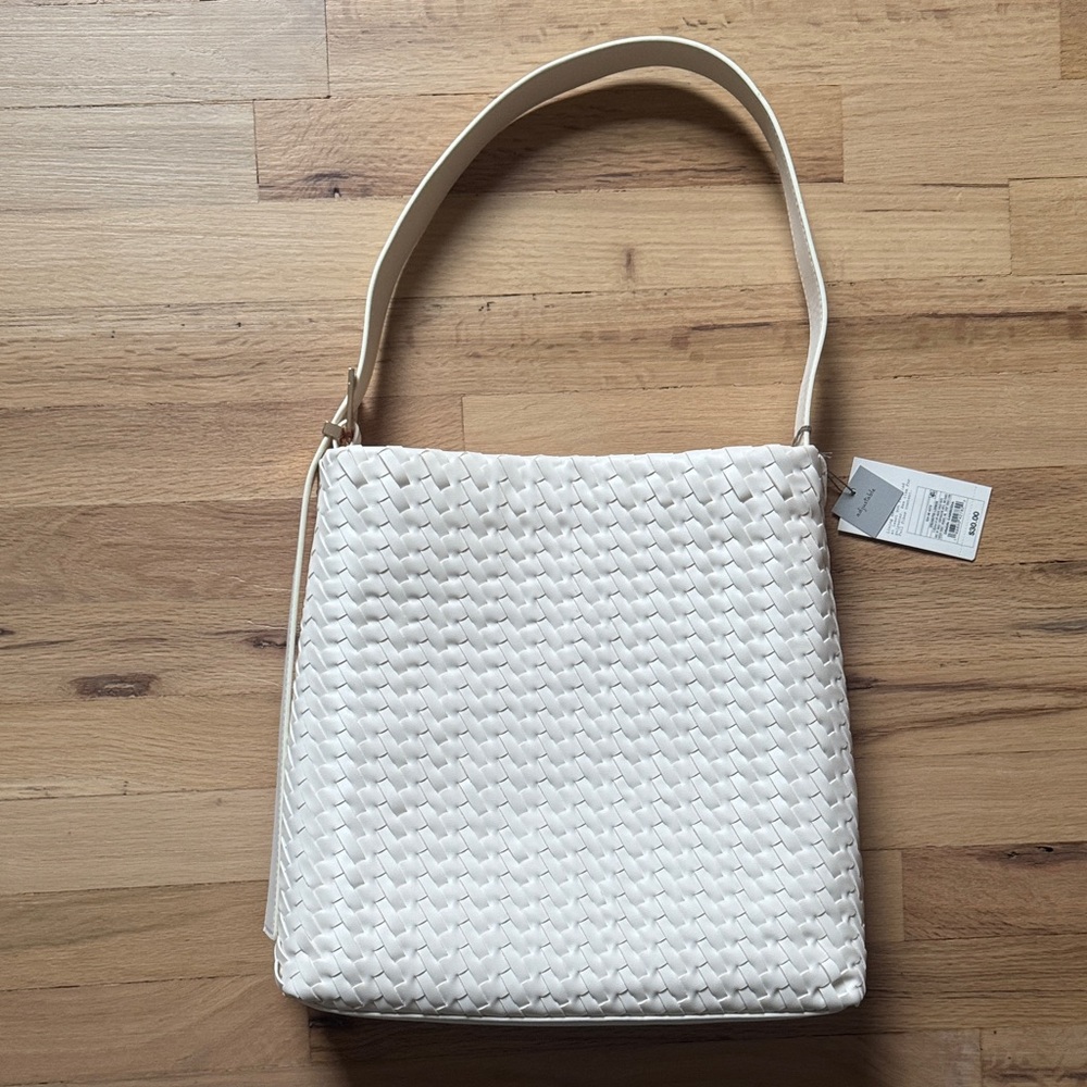 a new day Cream Woven Shoulder Bag with Single Strap
